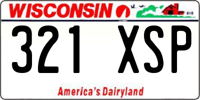 WI license plate 321XSP