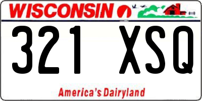WI license plate 321XSQ