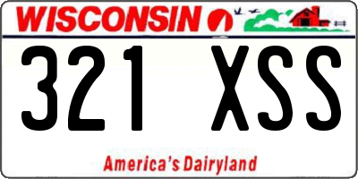 WI license plate 321XSS