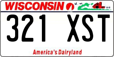 WI license plate 321XST
