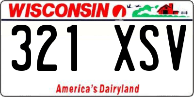 WI license plate 321XSV