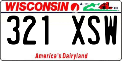 WI license plate 321XSW