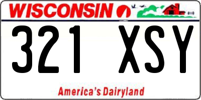 WI license plate 321XSY