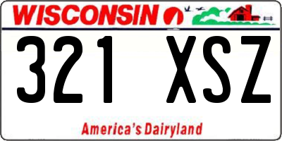 WI license plate 321XSZ