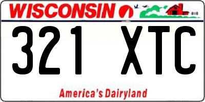 WI license plate 321XTC