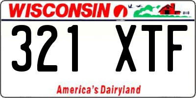 WI license plate 321XTF