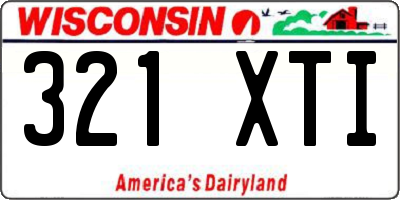 WI license plate 321XTI