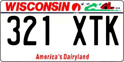 WI license plate 321XTK