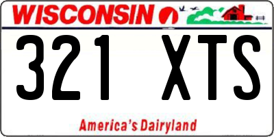 WI license plate 321XTS