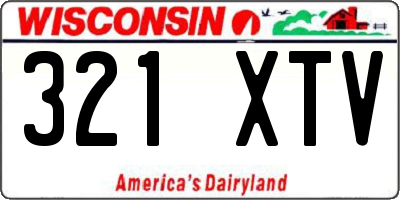 WI license plate 321XTV