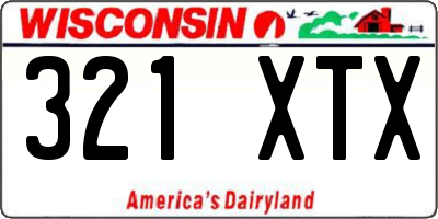 WI license plate 321XTX