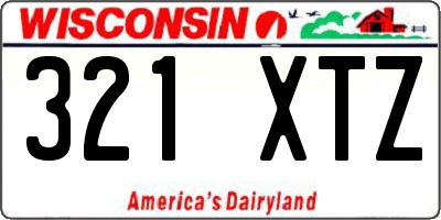 WI license plate 321XTZ
