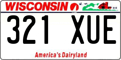 WI license plate 321XUE