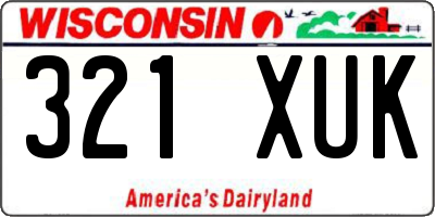WI license plate 321XUK