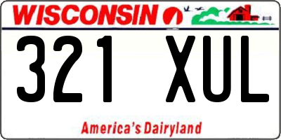 WI license plate 321XUL