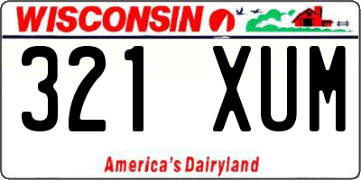 WI license plate 321XUM