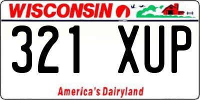 WI license plate 321XUP