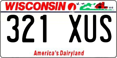 WI license plate 321XUS
