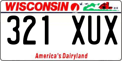 WI license plate 321XUX