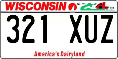 WI license plate 321XUZ