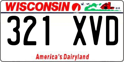 WI license plate 321XVD
