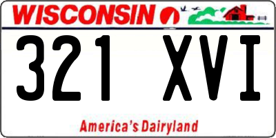 WI license plate 321XVI