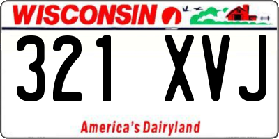 WI license plate 321XVJ