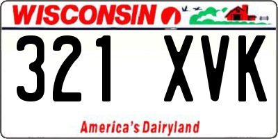 WI license plate 321XVK