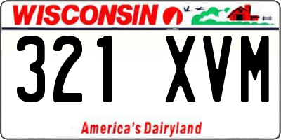 WI license plate 321XVM