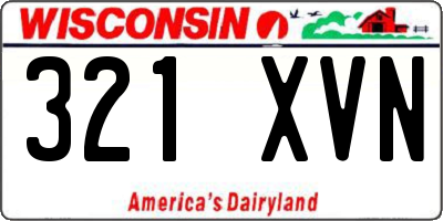 WI license plate 321XVN
