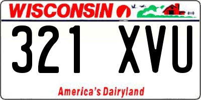 WI license plate 321XVU