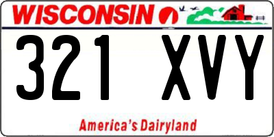WI license plate 321XVY