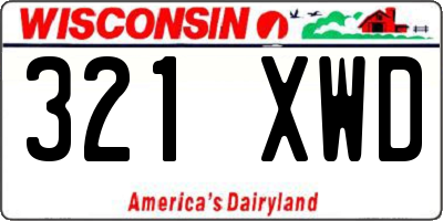 WI license plate 321XWD