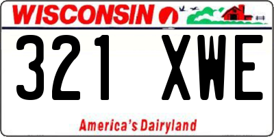 WI license plate 321XWE