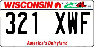 WI license plate 321XWF
