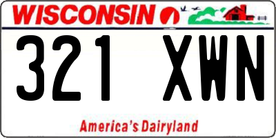 WI license plate 321XWN