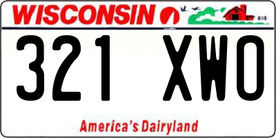 WI license plate 321XWO