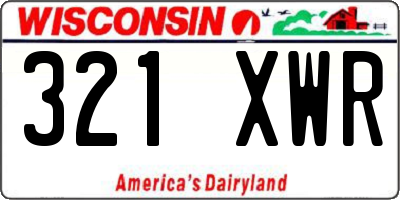 WI license plate 321XWR