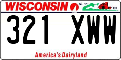 WI license plate 321XWW