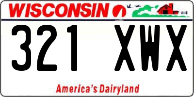 WI license plate 321XWX