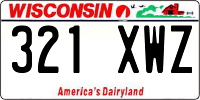 WI license plate 321XWZ
