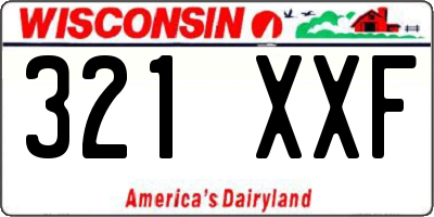 WI license plate 321XXF
