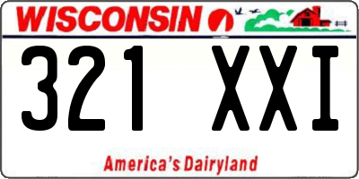 WI license plate 321XXI
