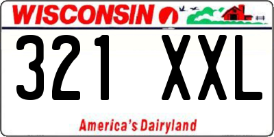 WI license plate 321XXL