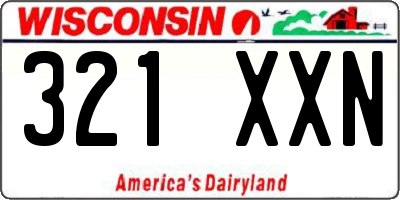 WI license plate 321XXN
