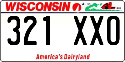 WI license plate 321XXO