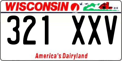 WI license plate 321XXV