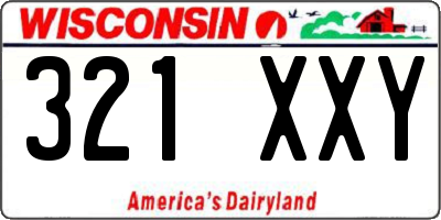 WI license plate 321XXY