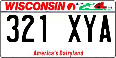 WI license plate 321XYA