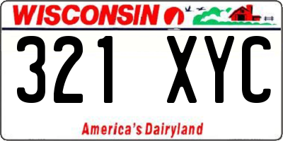 WI license plate 321XYC